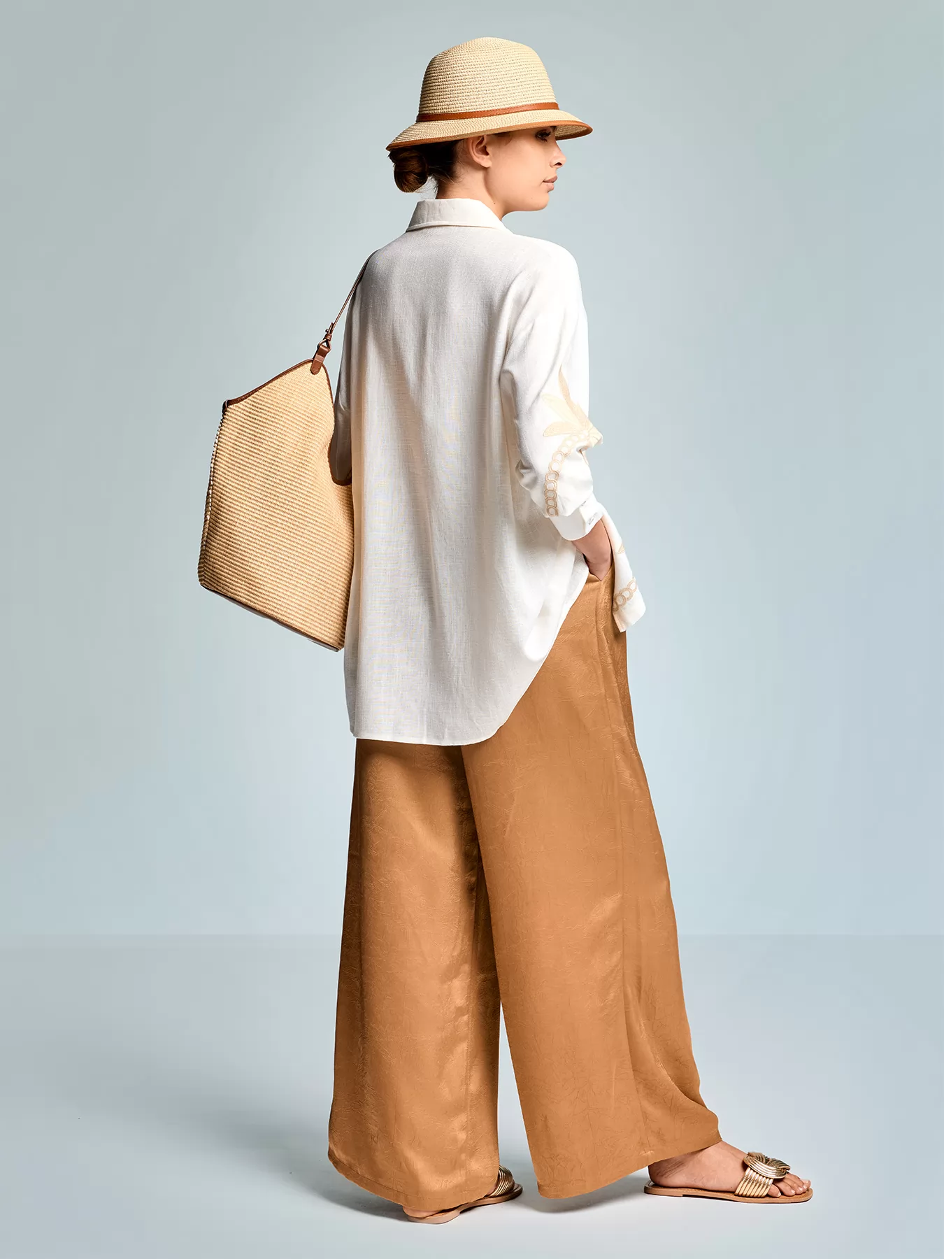 Beżowy, kremowy Koszula plażowa Iconique Lily 26-013 - zdjęcie 2