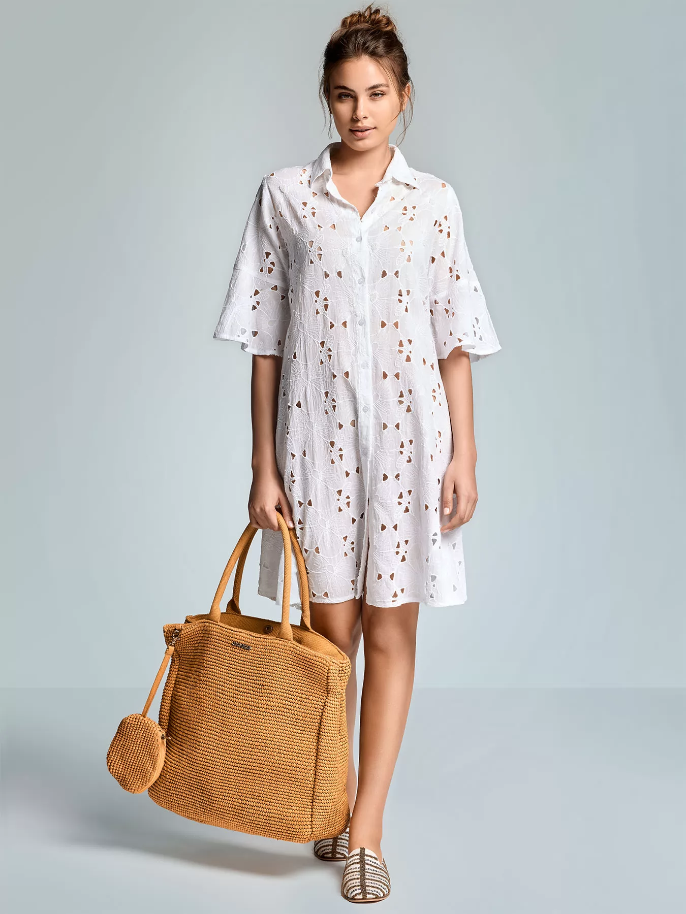 Biały Włoska sukienka Iconique Romina 26-003 - zdjęcie 1