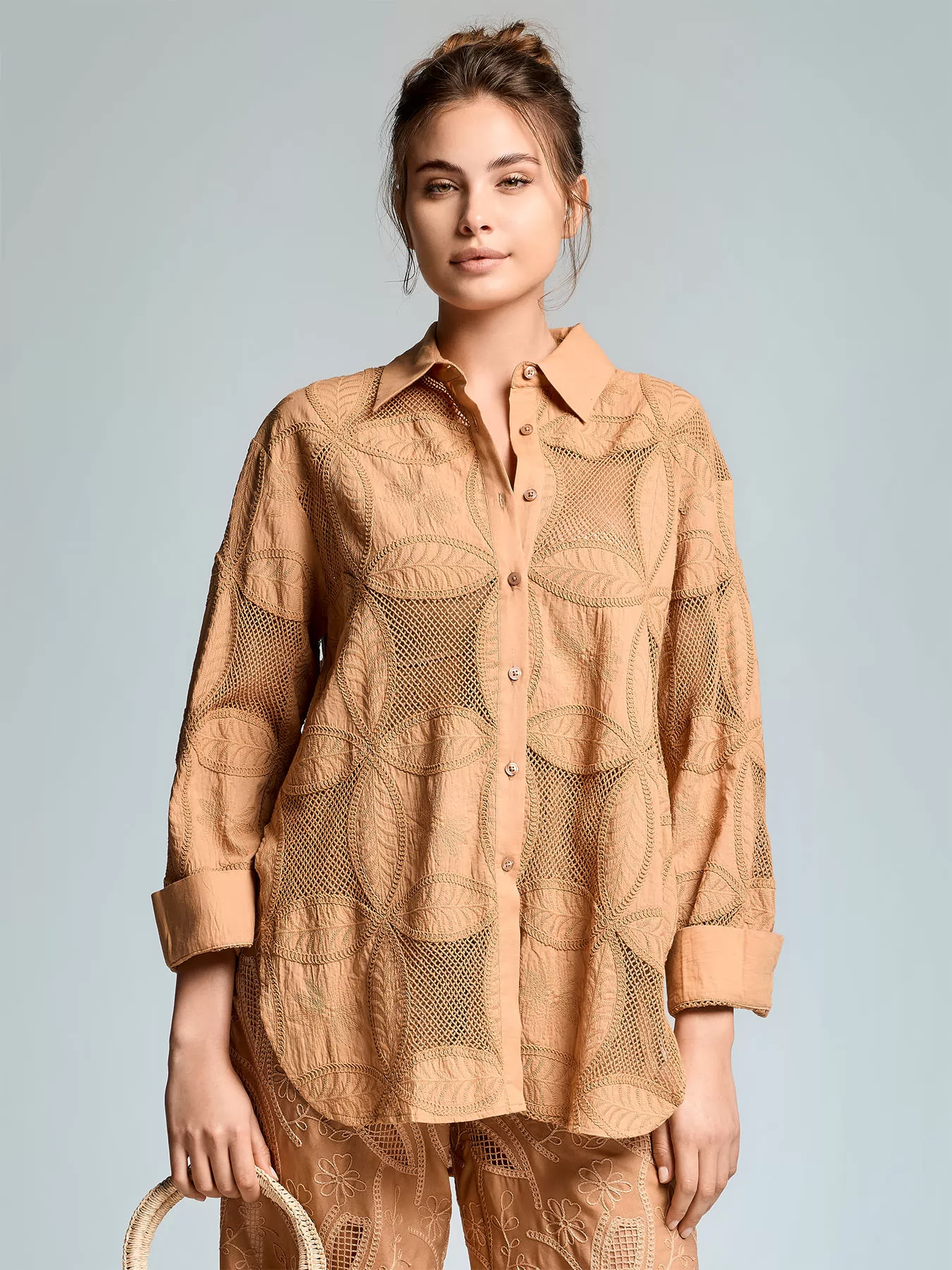 Beżowy Koszula damska Iconique Lily 26-009 - zdjęcie 1