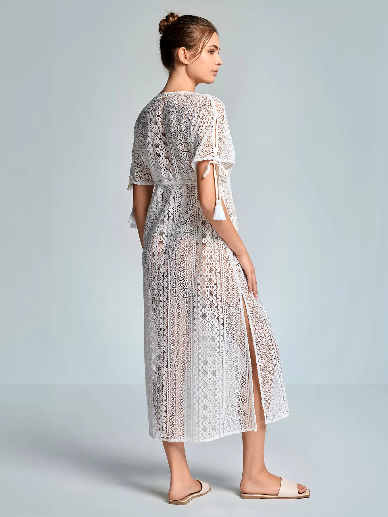 Biały Ażurowa tunika plażowa Iconique Temptation 26-119 - zdjęcie 2