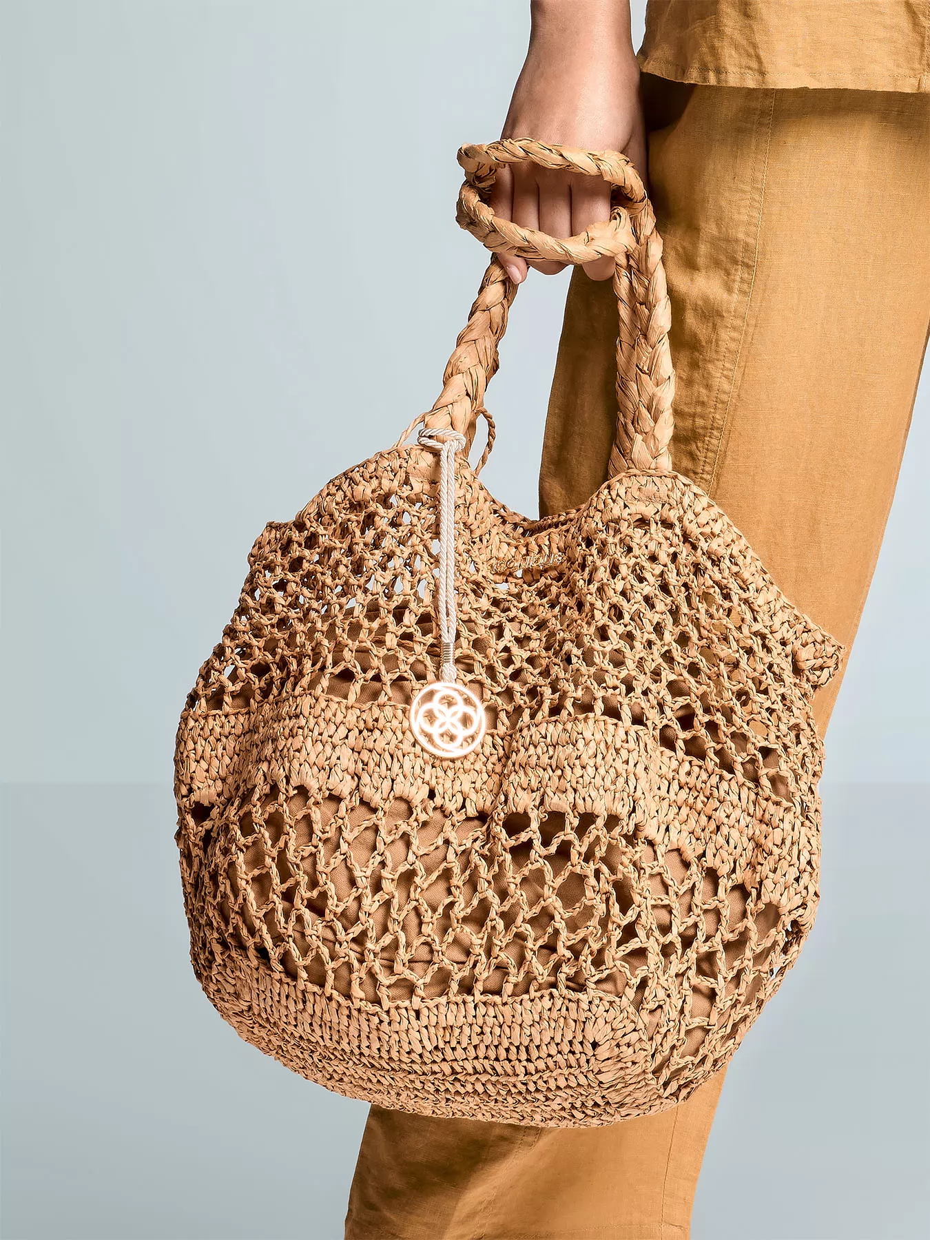 Beżowy Torba plażowa Iconique Elualia 26-B02 - zdjęcie 1