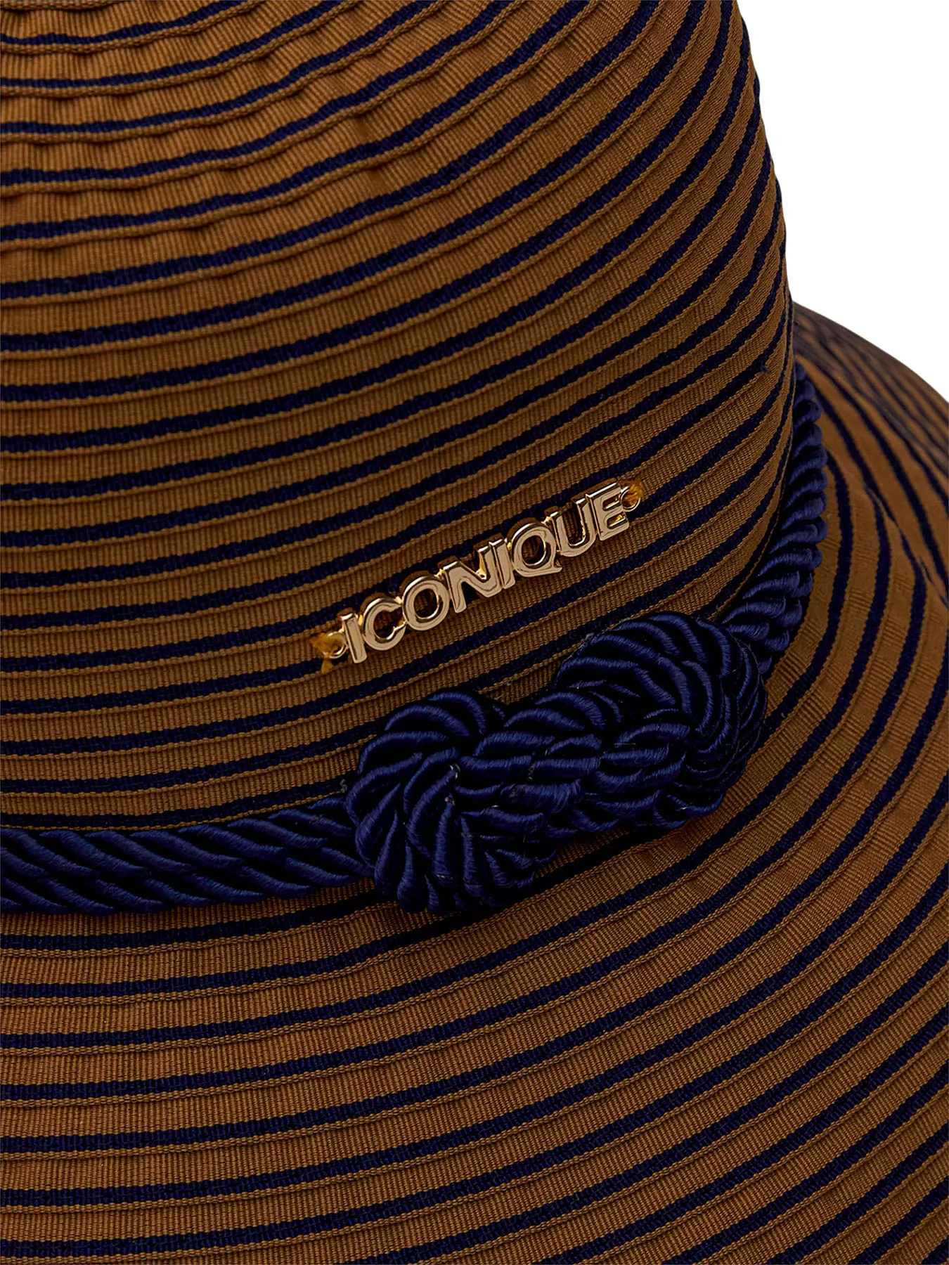 Brązowy, granatowy Kapelusz plażowy Iconique Jorah 26-A11 - zdjęcie 6
