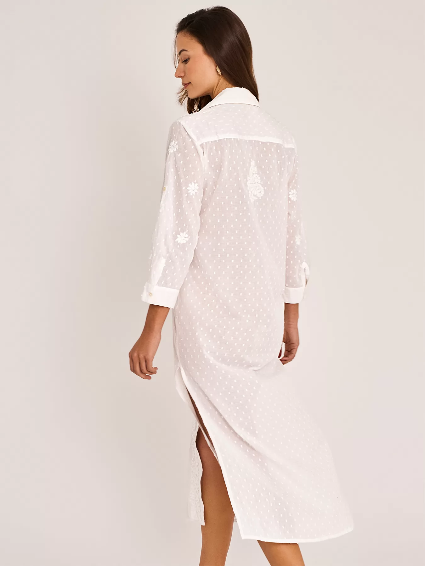 Biały Sukienka plażowa Selmark BC233 - zdjęcie 2