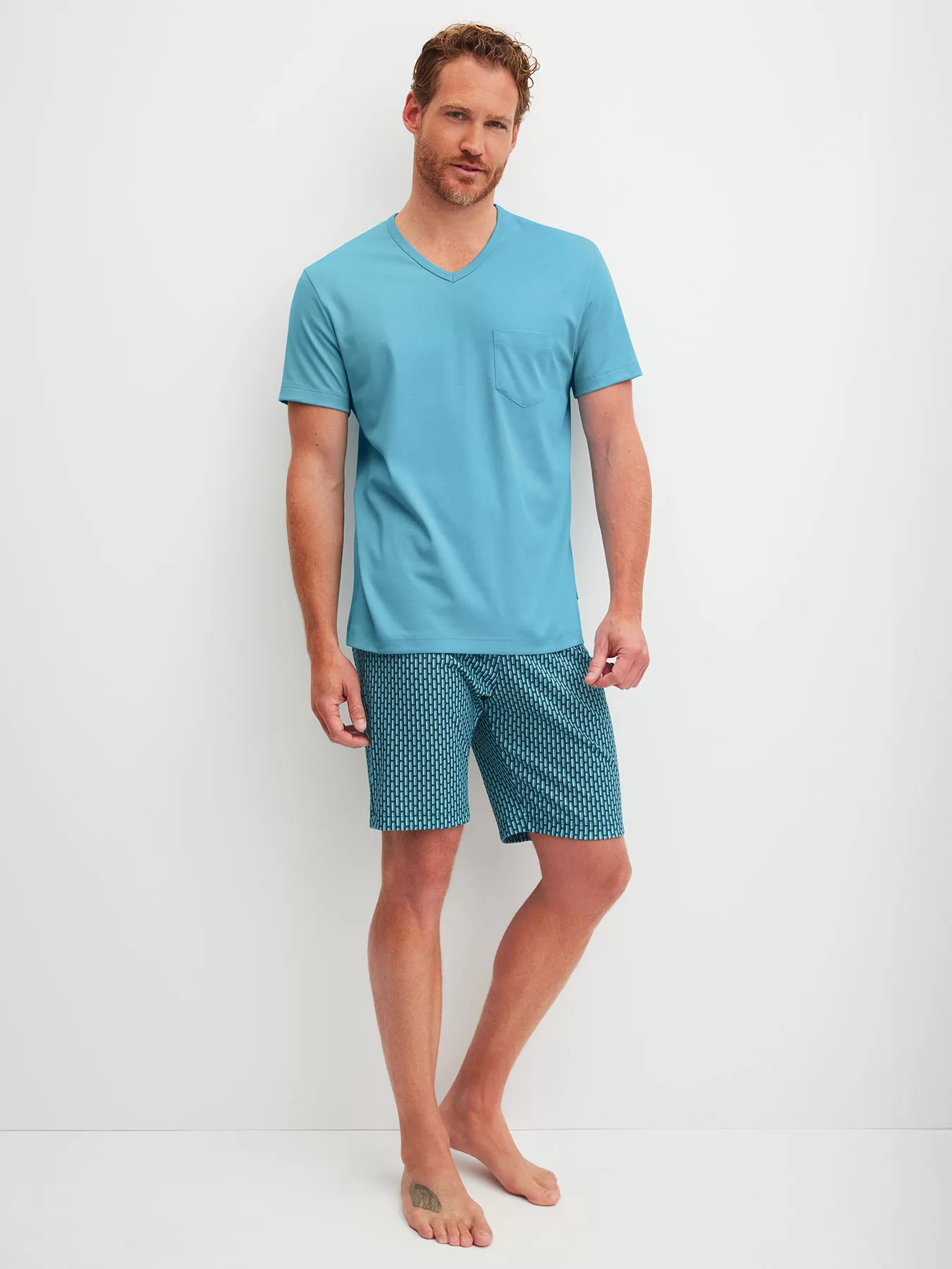 Niebieski Piżama męska Calida Relax Streamline 46186 - zdjęcie 1
