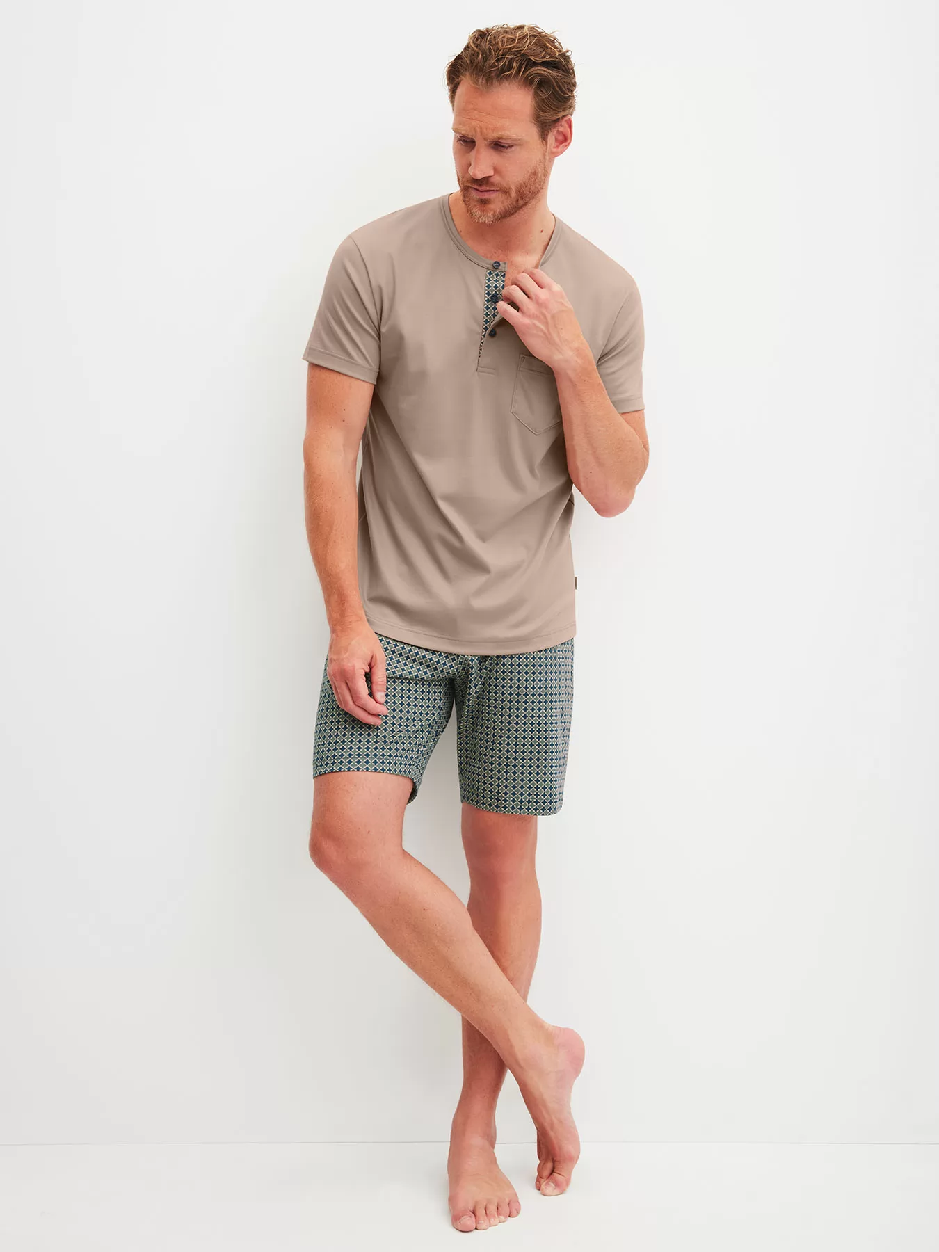 Beżowy Piżama męska Calida Relax Choice 47381 - zdjęcie 1