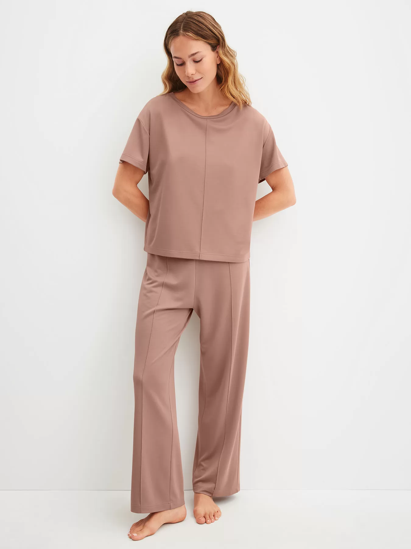 Beżowy Spodnie damskie Calida Natural Loungewear 29776 - zdjęcie 3