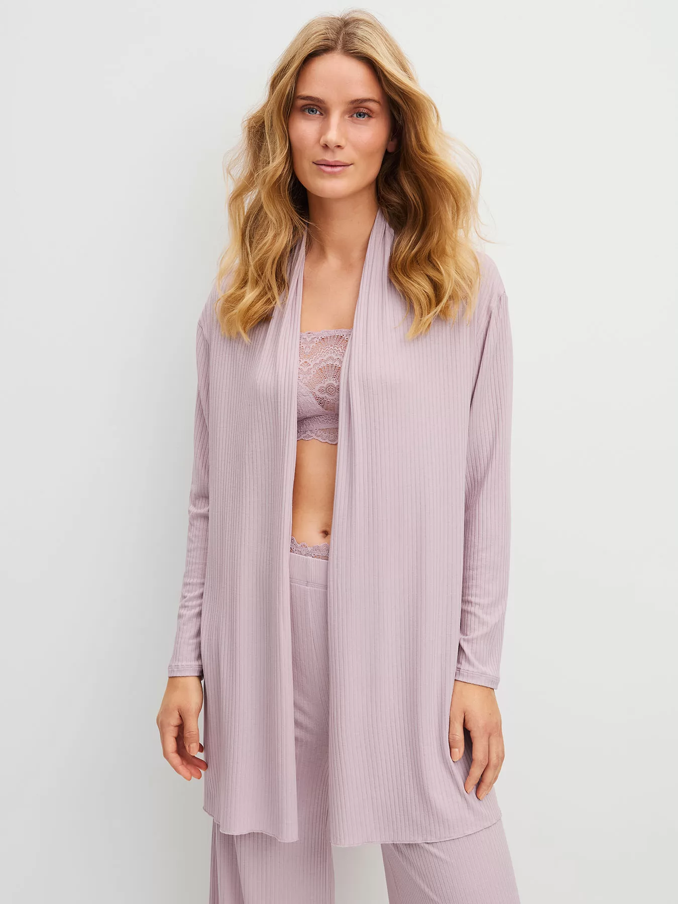 Pudrowy róż, różowy Kimono Calida Feminine Lounge 15856 - zdjęcie 1