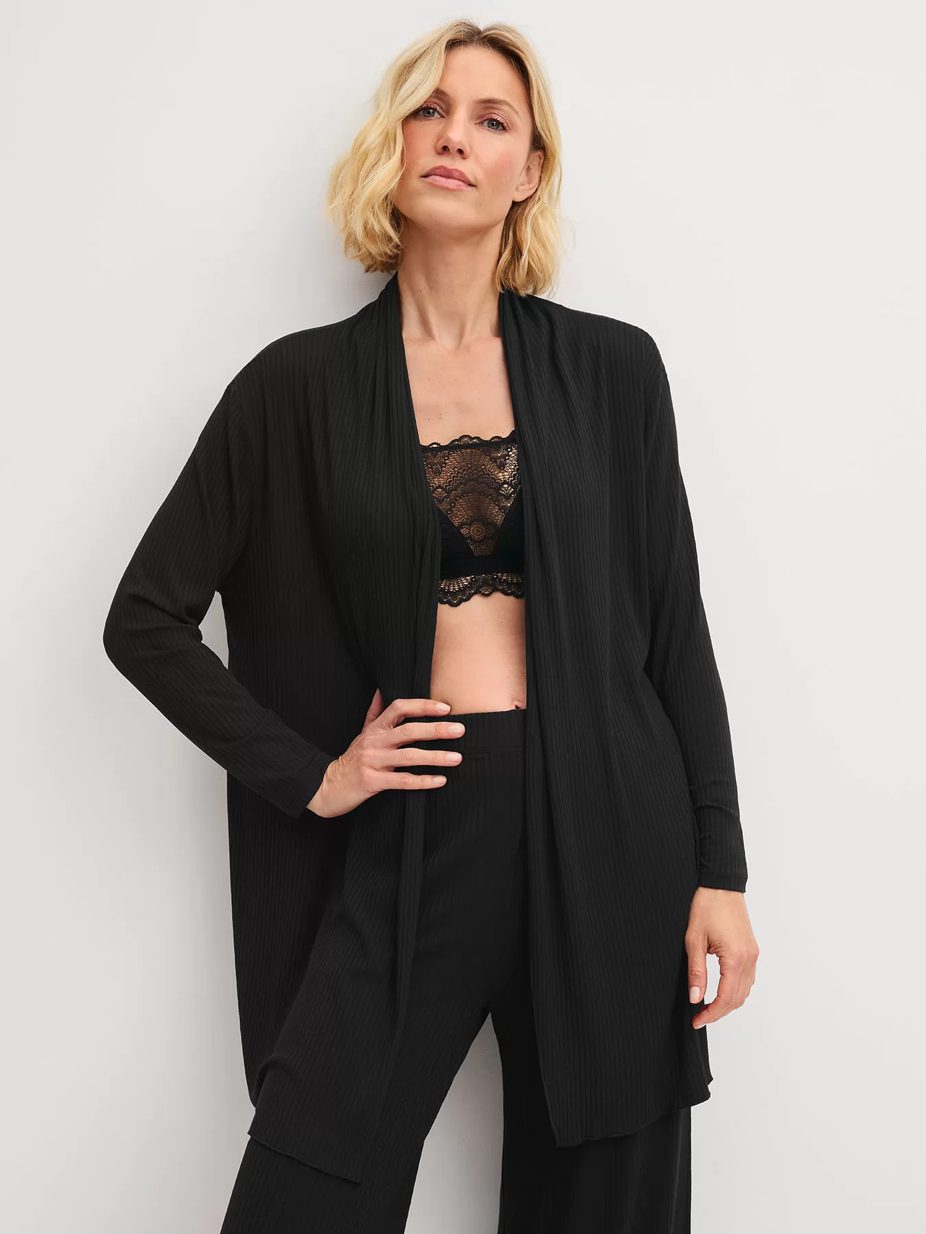 Czarny Kimono Calida Feminine Lounge 15856 - zdjęcie 1