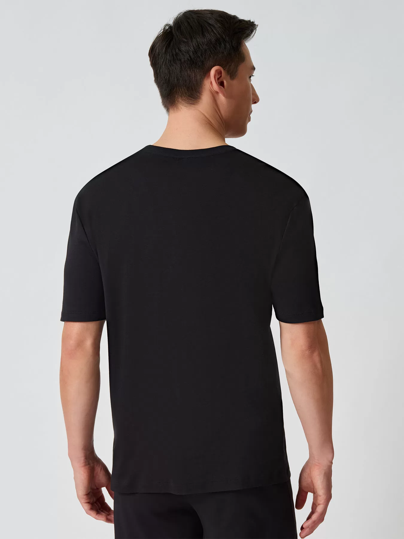 Czarny Koszulka męska Huber Cotton Classic 110165 - zdjęcie 2
