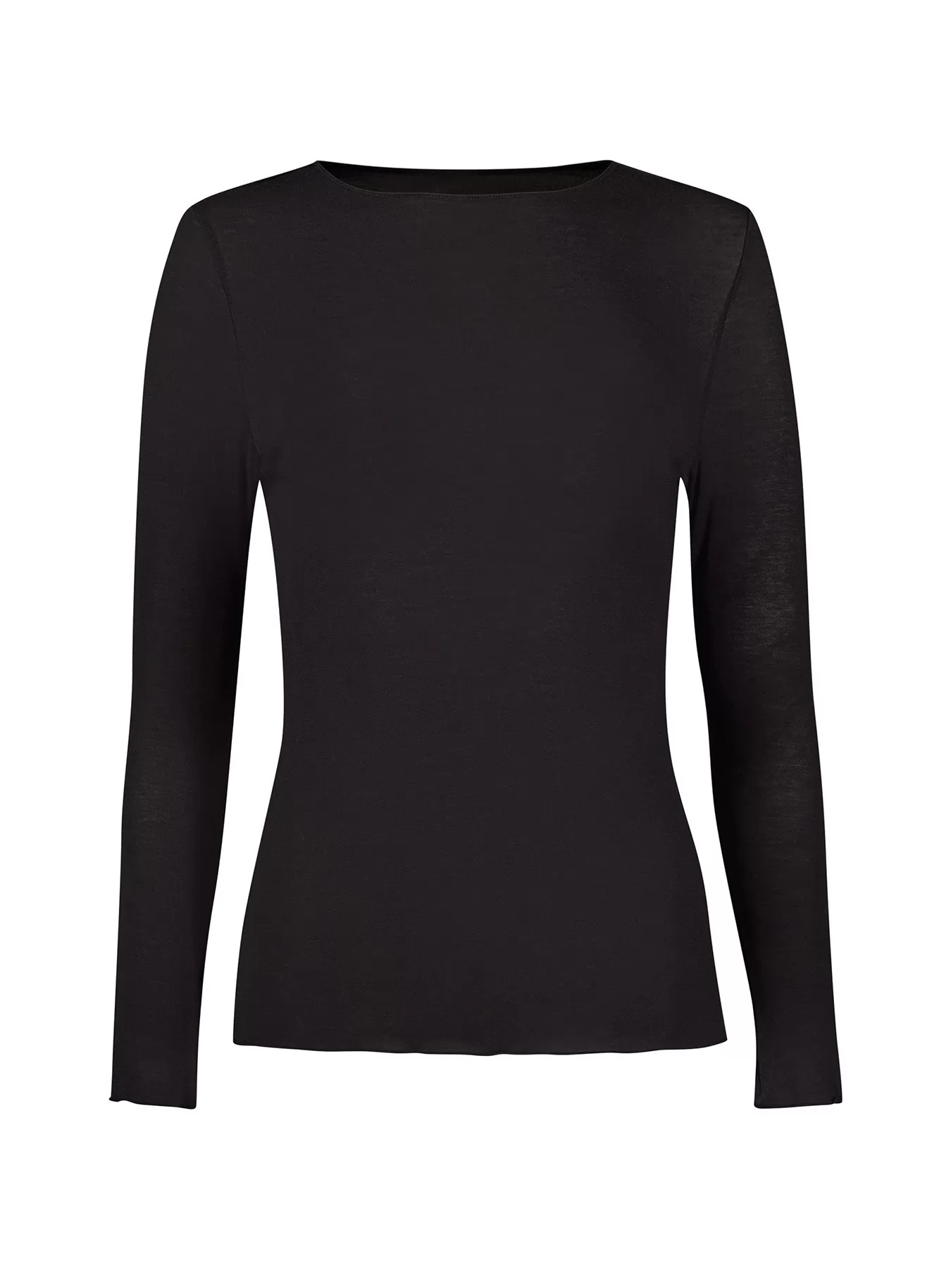 Czarny Koszulka longsleeve z kaszmiru Skiny CashmereDeluxe 087731 - zdjęcie 1