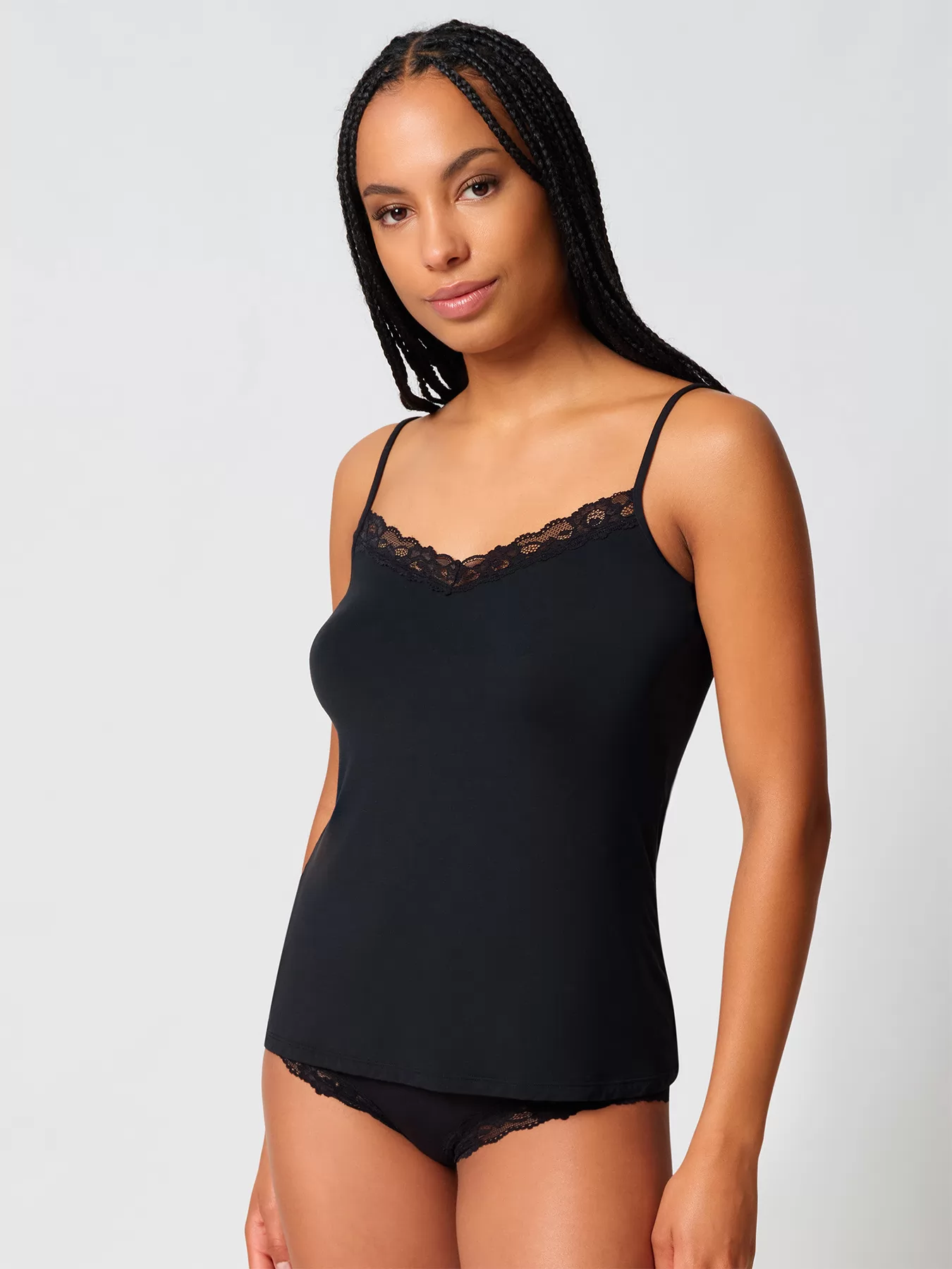 Czarny Koszulka damska Skiny Advantage Modal Lace 087427 - zdjęcie 1