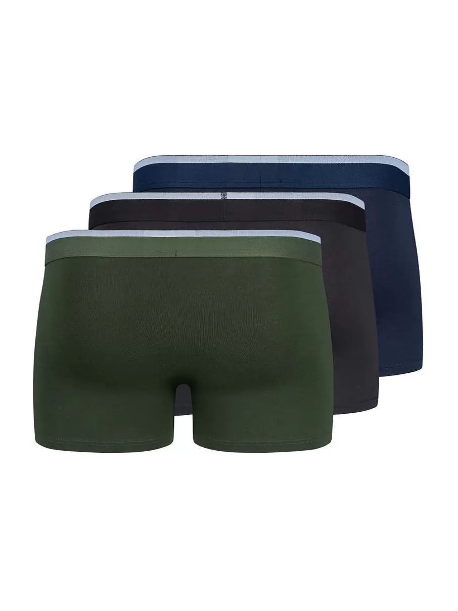 Czarny, granatowy, zielony Bokserki męskie 3PACK Skiny Cotton Multipack 085742 - zdjęcie 5