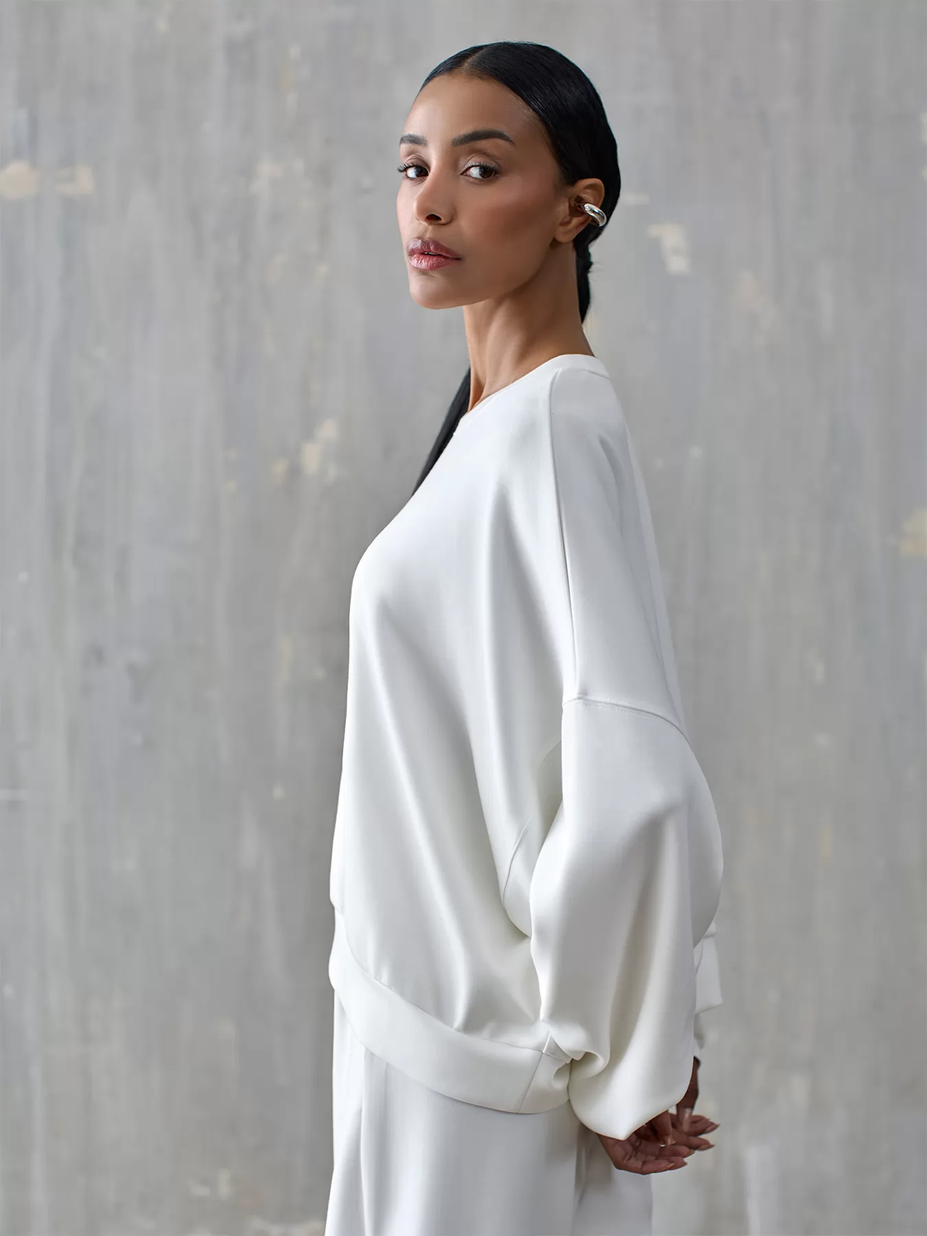 Kremowy Bluza dresowa Iconique 26FW-04 - zdjęcie 3