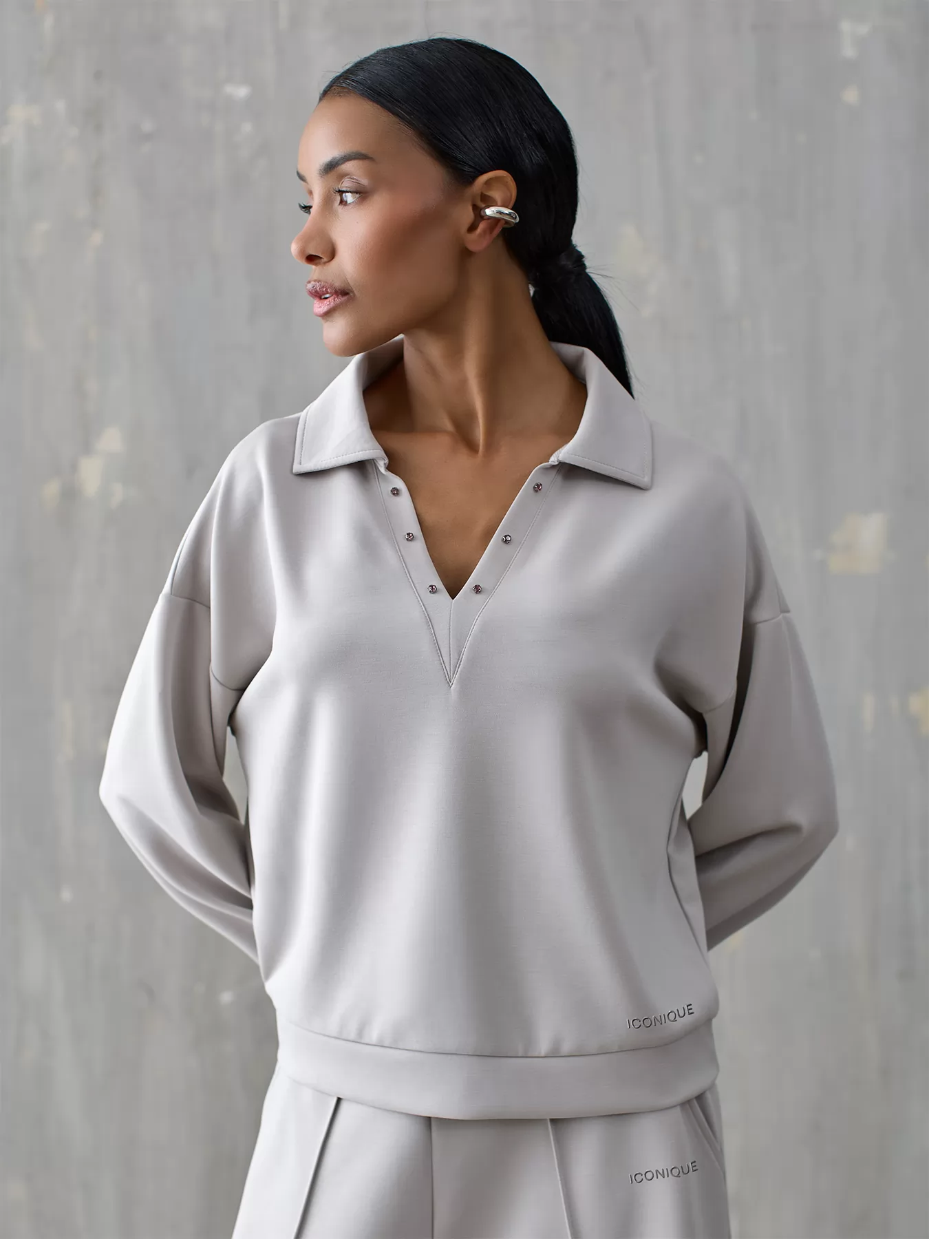 Szary Bluza dresowa Iconique 26FW-13 - zdjęcie 3