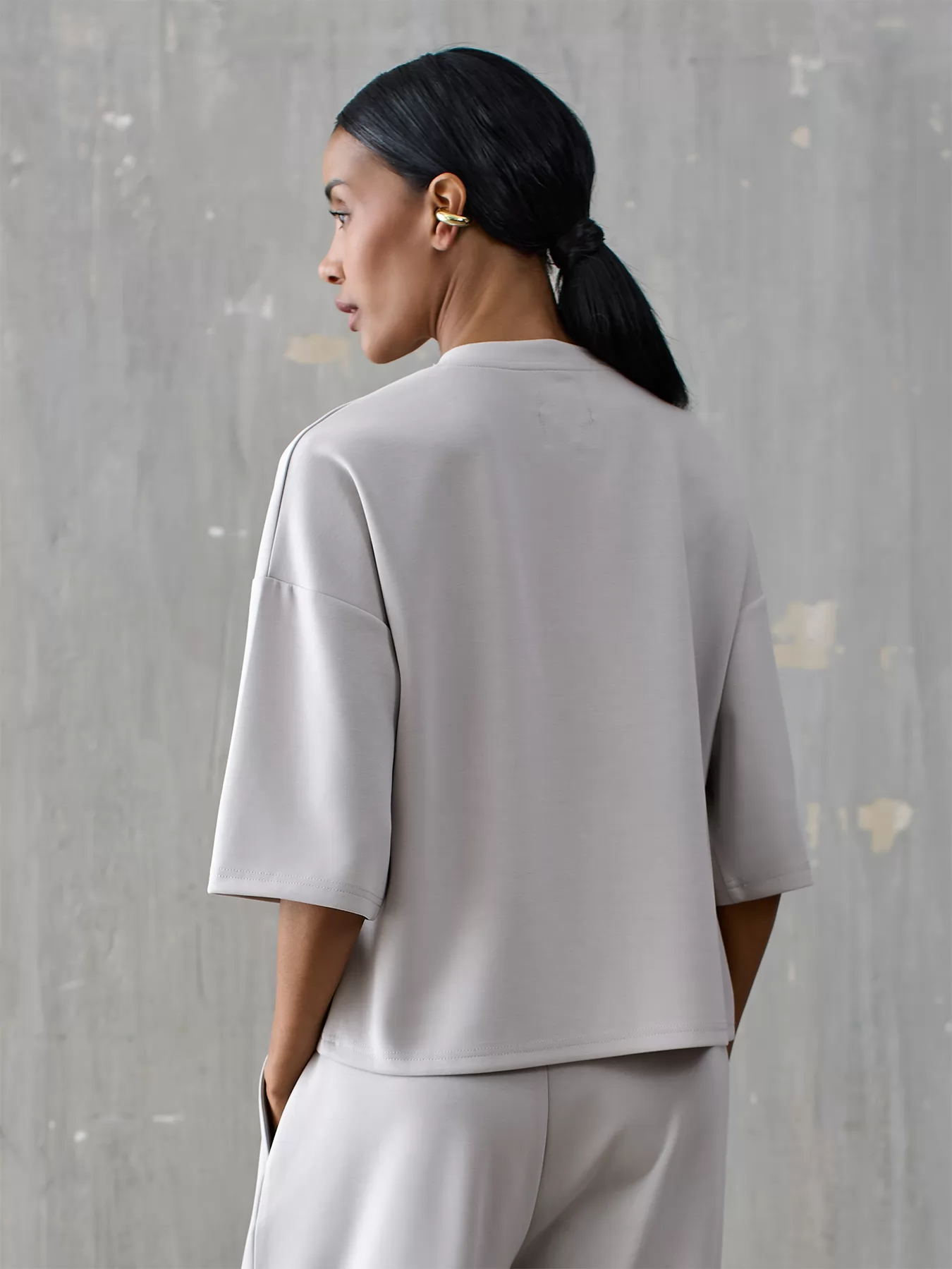 Szary Elegancka bluzka oversize Iconique 26FW-14 - zdjęcie 2