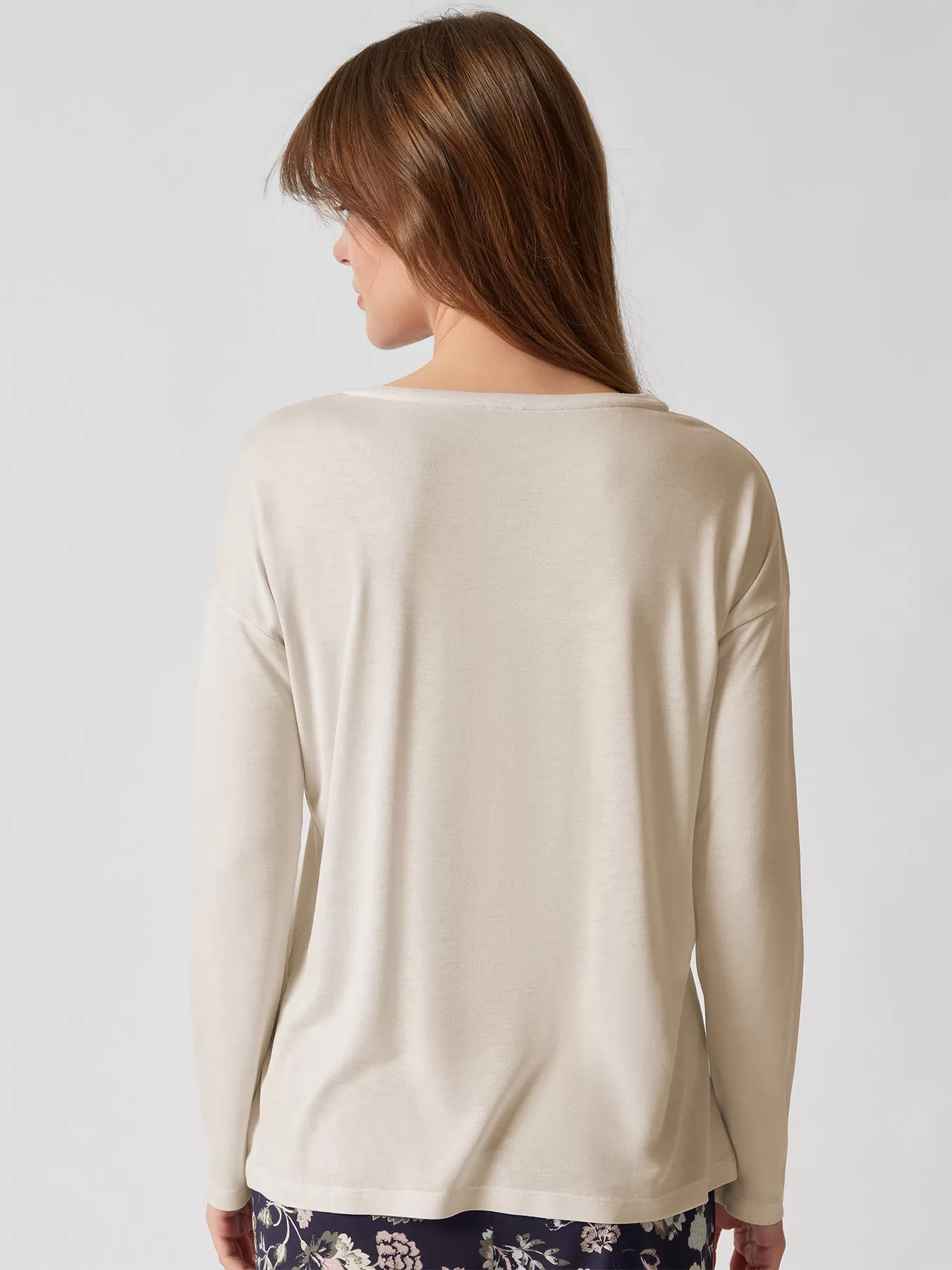 Kremowy Koszulka damska Huber Basic Selection 019005 - zdjęcie 2
