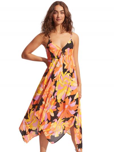 Jedwabna sukienka plażowa Seafolly Palm Springs 54926-DR